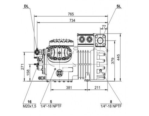 Sprężarka chłodnicza kompresor agregat Bitzer 6J-22.2Y-40P 95,3 m³/h - 1