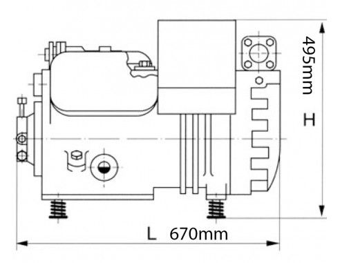 Sprężarka chłodnicza kompresor agregat Copeland D4DH4-250X-AWM/D 70,9 m³/h - 1